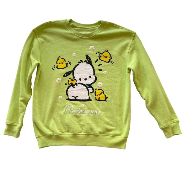 Pochacco By Sanrio Lime Green Crewneck Sweatshirt Medium Hybrid Apparel 2025 Gra - Picture 1 of 5